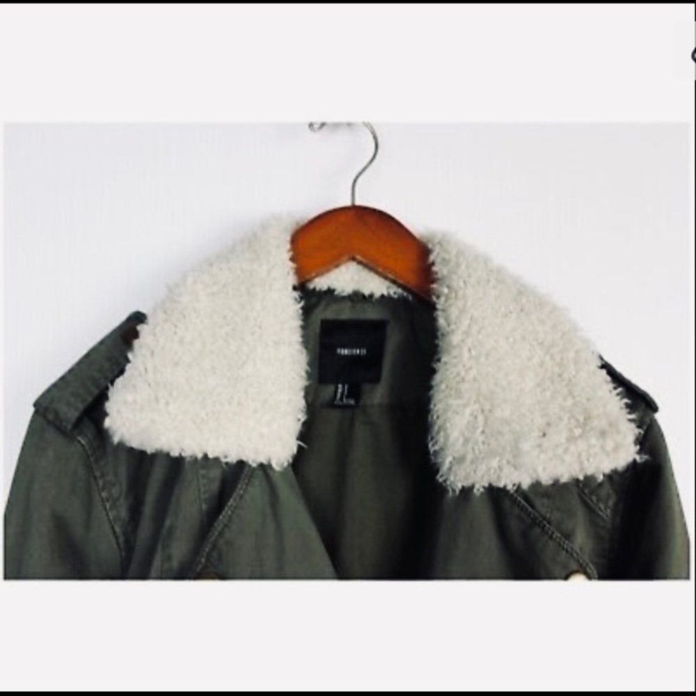 FOREVER 21 Utility Olive Green Parka Jacket - Picture 4 of 6
